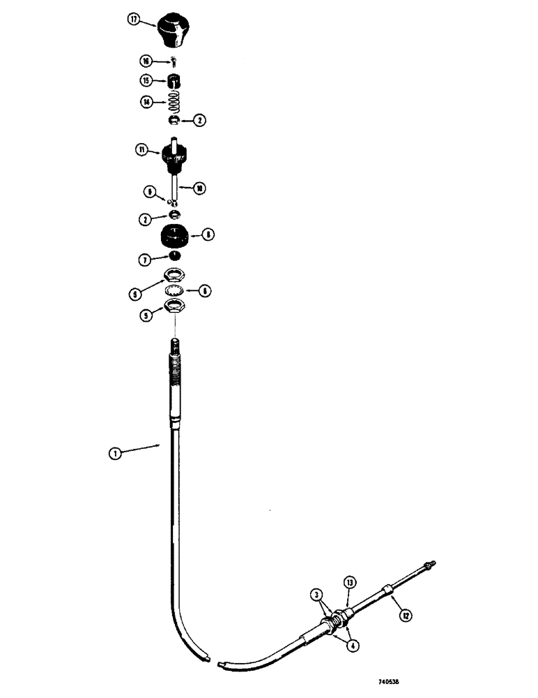 Схема запчастей Case 475 - (071A) - R24416 TRANSMISSION PUMP CONTROL CABLE (21) - TRANSMISSION
