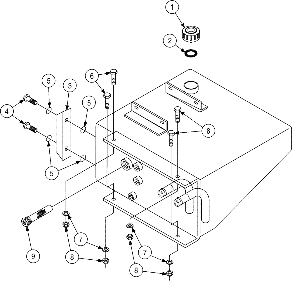 Схема запчастей Case 6010 - (08-10) - RESERVOIR - HYDRAULIC OIL (35) - HYDRAULIC SYSTEMS
