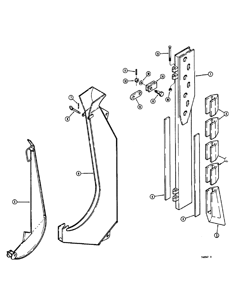 Схема запчастей Case 475 - (179C) - CHUTE AND BLADE, TRACTOR SN 3049850 AND AFTER, MULTI-DEPTH STYLE BLADES (89) - TOOLS