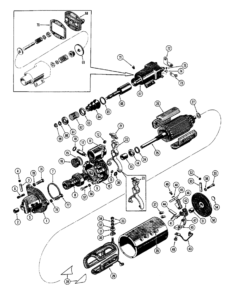 Схема запчастей Case 1150 - (044) - R20745 STARTER (06) - ELECTRICAL SYSTEMS