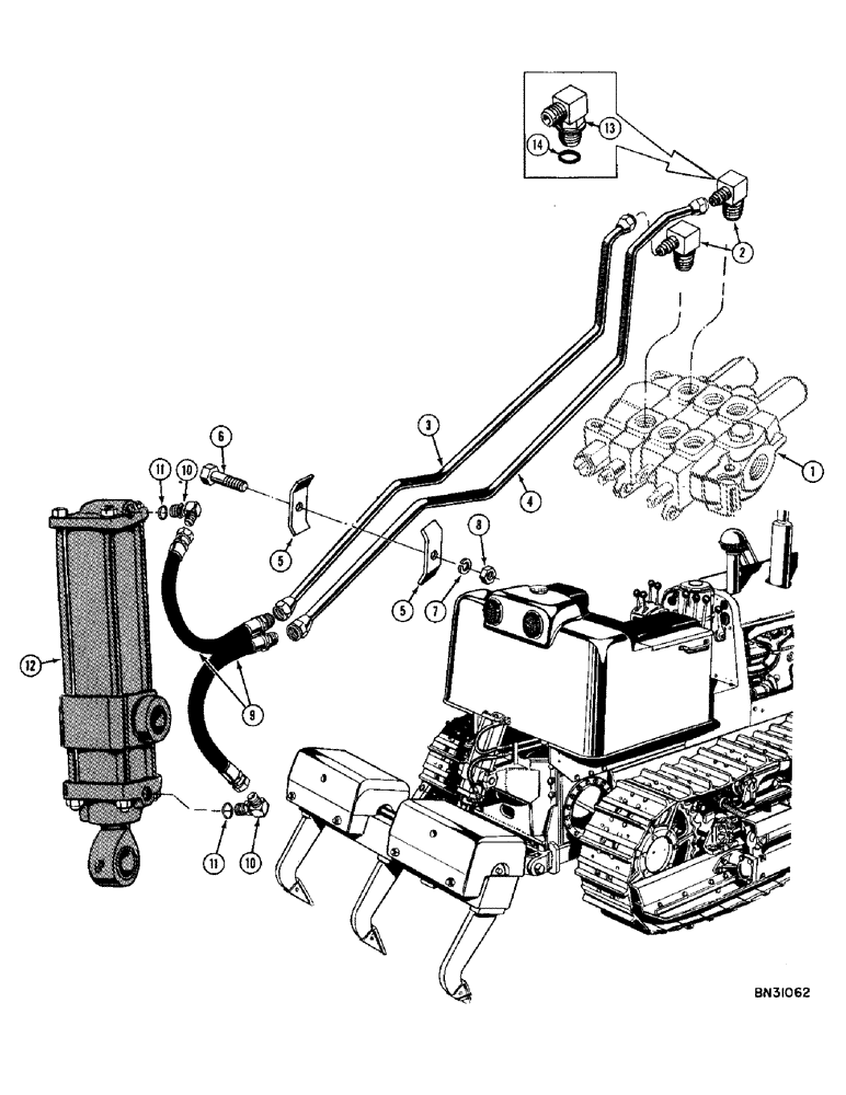 Схема запчастей Case 1000D - (264) - RIPPER HYDRAULICS (07) - HYDRAULIC SYSTEM