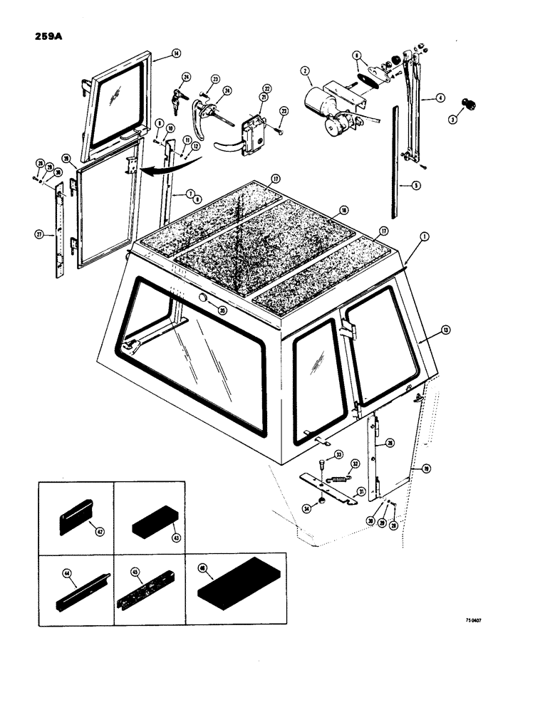 Схема запчастей Case W18 - (259A) - L57831 OPERATORS CAB (09) - CHASSIS