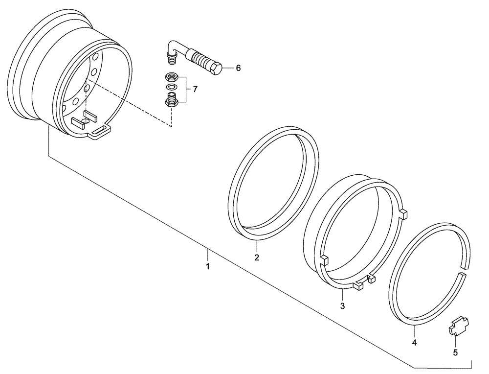 Схема запчастей Case 335B - (34A00000593[001]) - WHEELS 26.5R25 (89500405219) (11) - AXLES/WHEELS