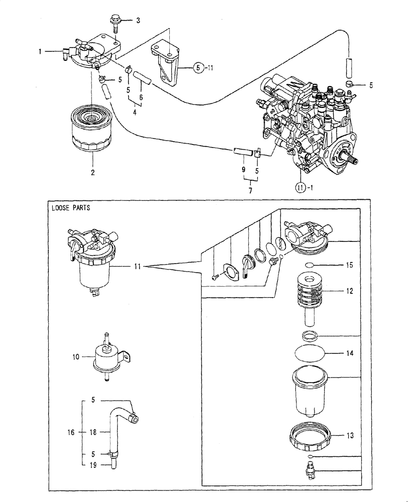 Схема запчастей Case CX27B - (ENGINE-13[1]) - FUEL LINE (10) - ENGINE