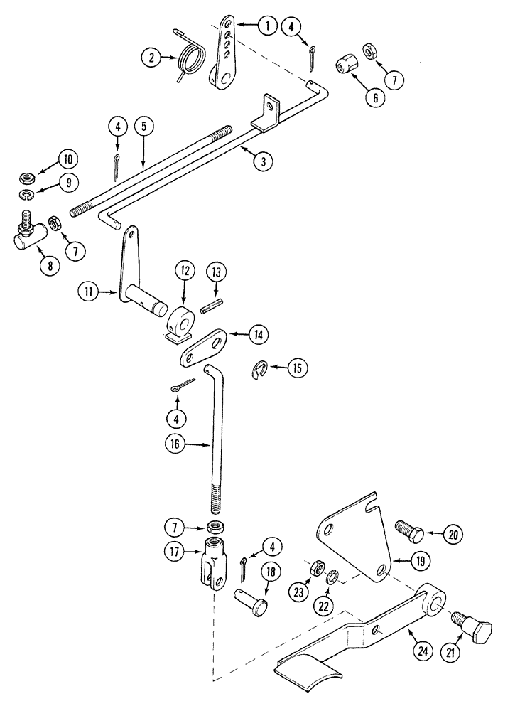 Схема запчастей Case 380B - (3-14) - FOOT ACCELERATOR (03) - FUEL SYSTEM