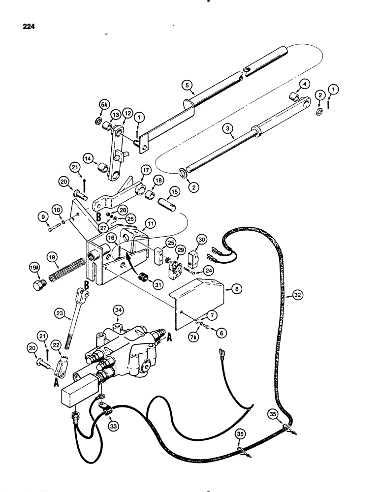 Схема запчастей Case 455B - (224) - RETURN-TO-DIG AND ANTI-ROLLBACK (04) - UNDERCARRIAGE