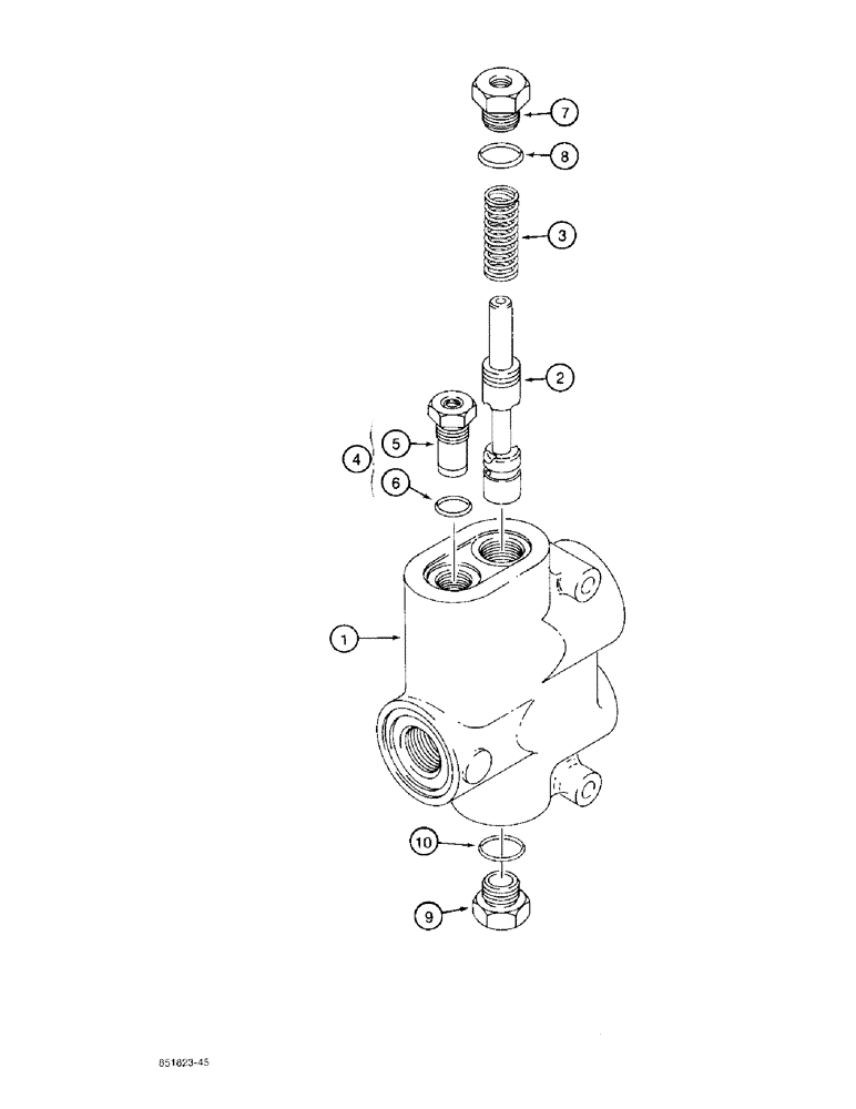 Схема запчастей Case 480F LL - (8-102) - D132476 FLOW CONTROL VALVE (08) - HYDRAULICS