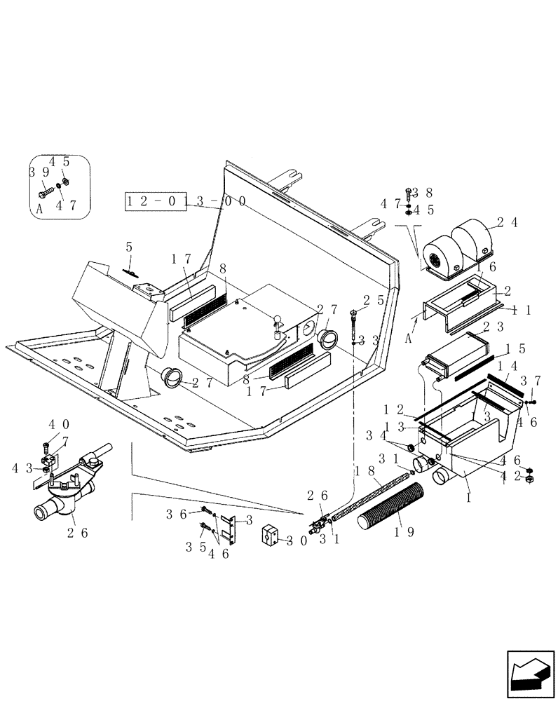 Схема запчастей Case SR20 - (12-022-03[01]) - HEATING (12) - Chassis/Attachments