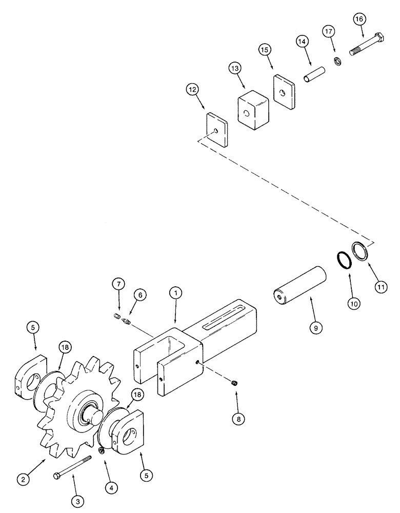 Схема запчастей Case 960 - (09-26) - BOOM END, TRENCHER (09) - CHASSIS