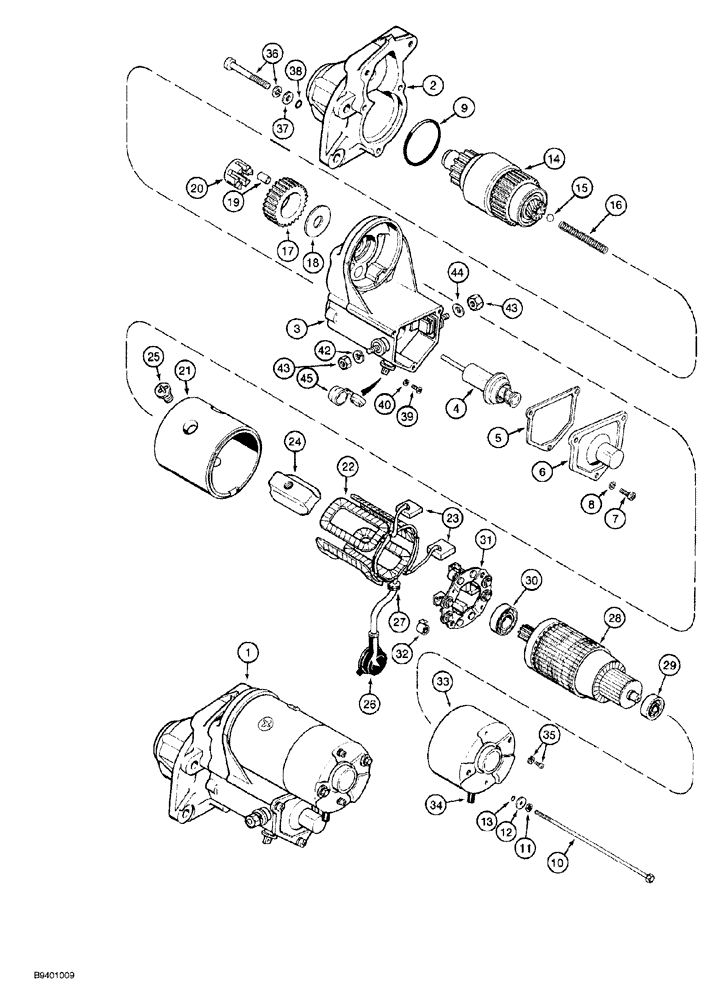 Схема запчастей Case 650G - (4-02) - STARTER ASSEMBLY (04) - ELECTRICAL SYSTEMS