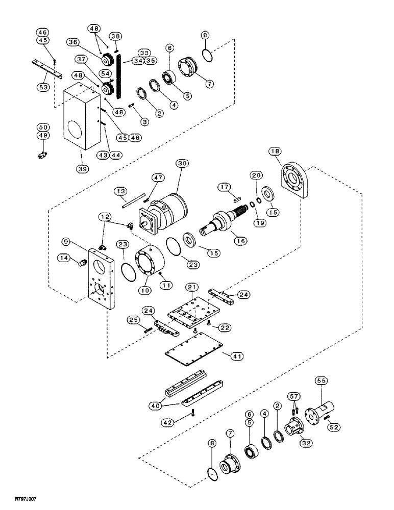 Схема запчастей Case 200TX - (9-22) - DRILL DRIVE 