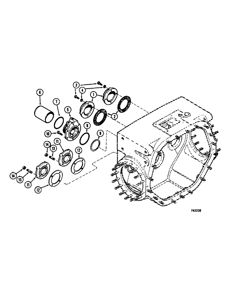Схема запчастей Case 475 - (080) - TRANSMISSION HOUSING REAR COVERS (21) - TRANSMISSION