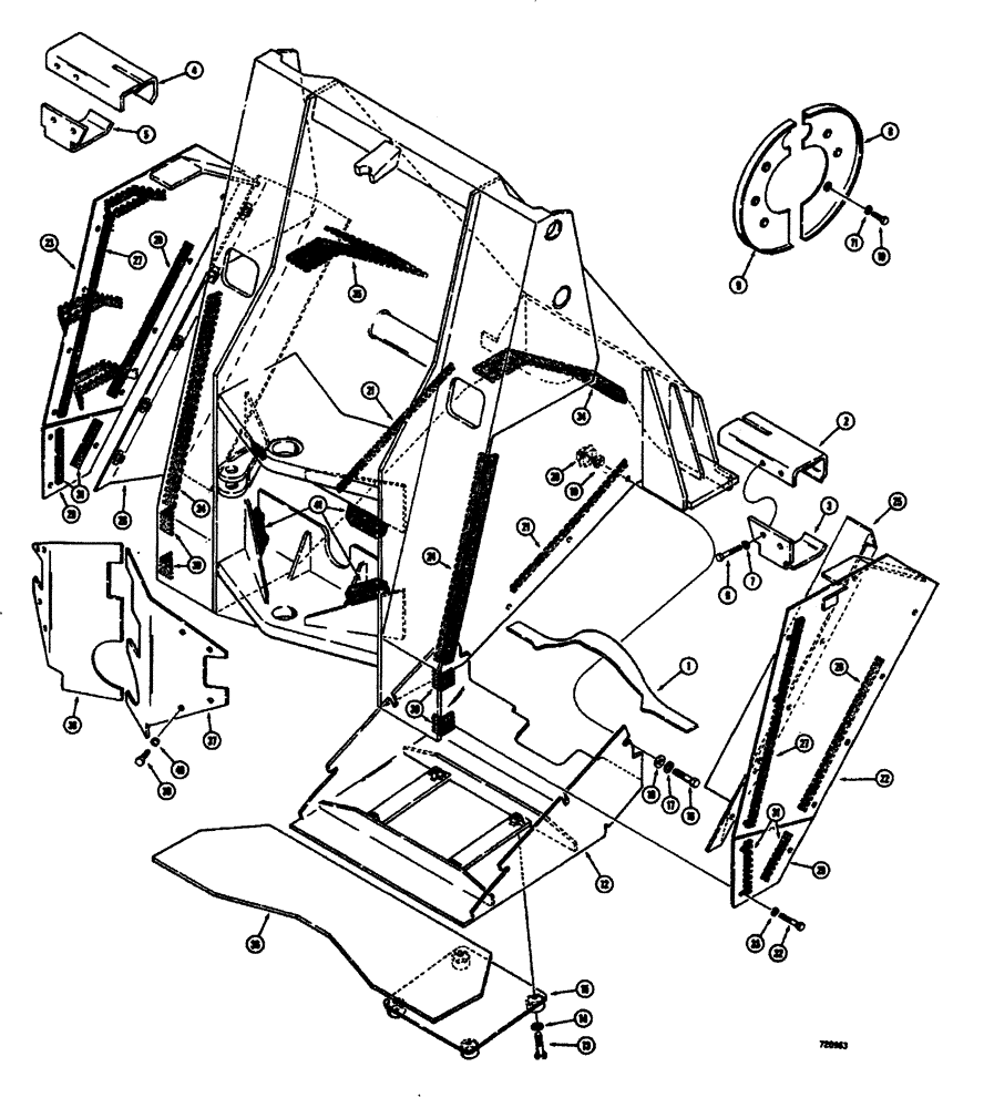 Схема запчастей Case W26B - (304) - FRONT FRAME GUARDS (09) - CHASSIS