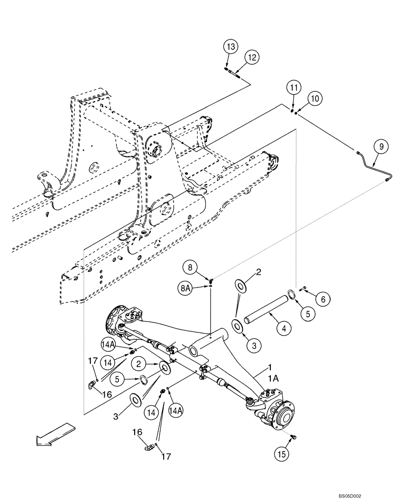 Схема запчастей Case 586G - (05-08) - AXLE, REAR (377979A1 / 86990837) - MOUNTING (IF USED) (05) - STEERING