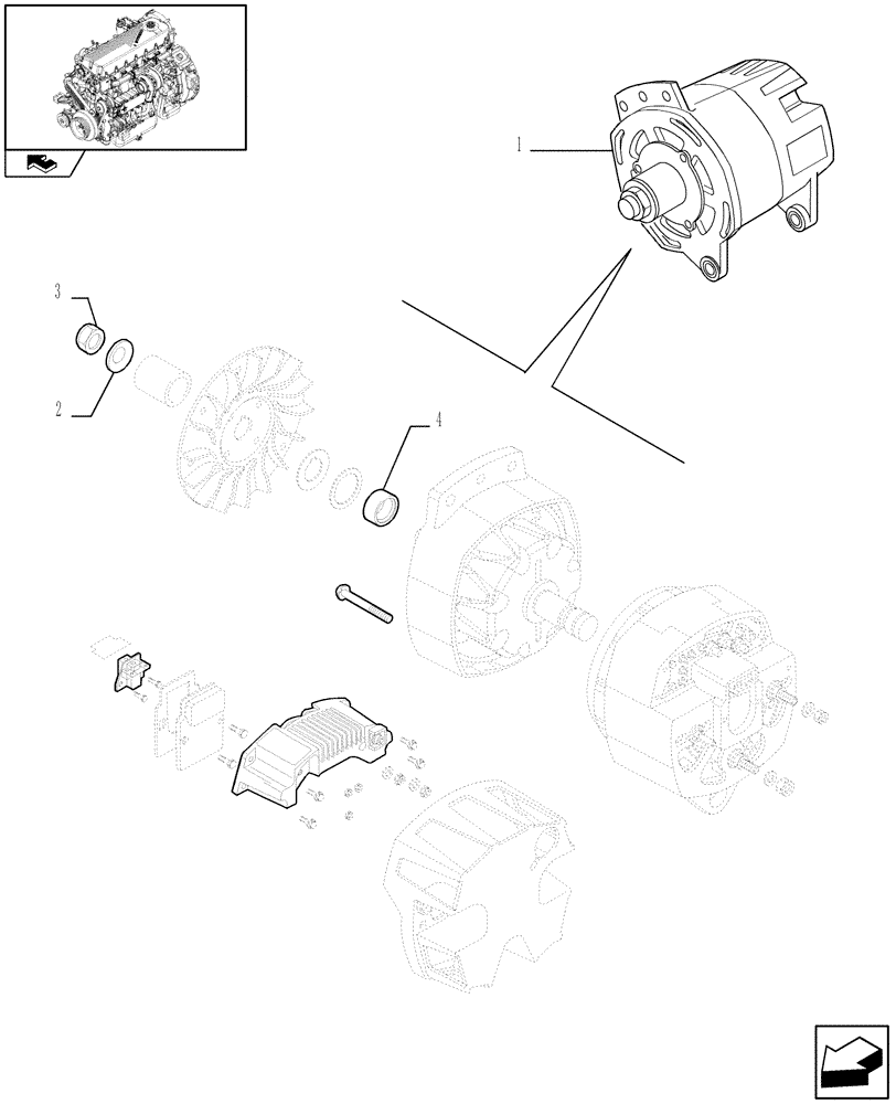 Схема запчастей Case F2CE9684U E151 - (55.301.0101) - ALTERNATOR - COMPONENTS (2856508) (06) - ELECTRICAL SYSTEMS