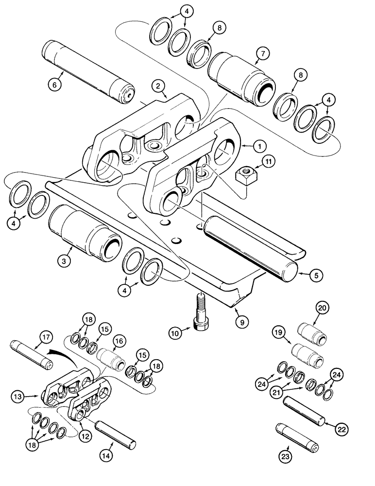 Схема запчастей Case 650H - (05-08) - TRACK CHAIN, SEALED (11) - TRACKS/STEERING