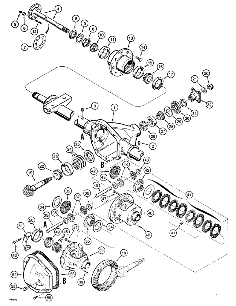 Схема запчастей Case W4 - (108) - FRONT AND REAR AXLE ASSEMBLIES (06) - POWER TRAIN