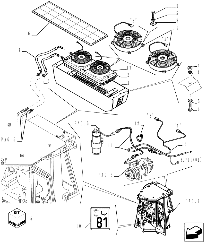 Схема запчастей Case 1850K - (9.653[04]) - ROPS CAB WITH CONDITIONER - OPTIONAL CODE 784110191 (19) - OPTIONS