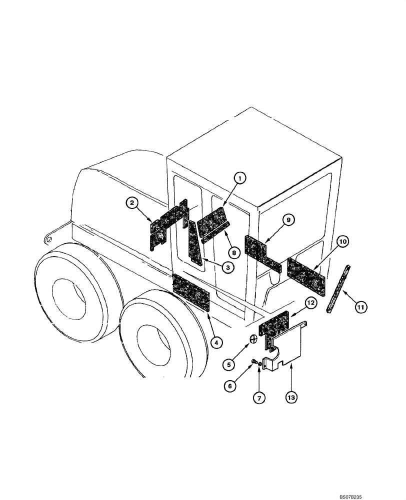 Схема запчастей Case 885 - (09.22[00]) - NOISE INSULATOR (09) - CHASSIS