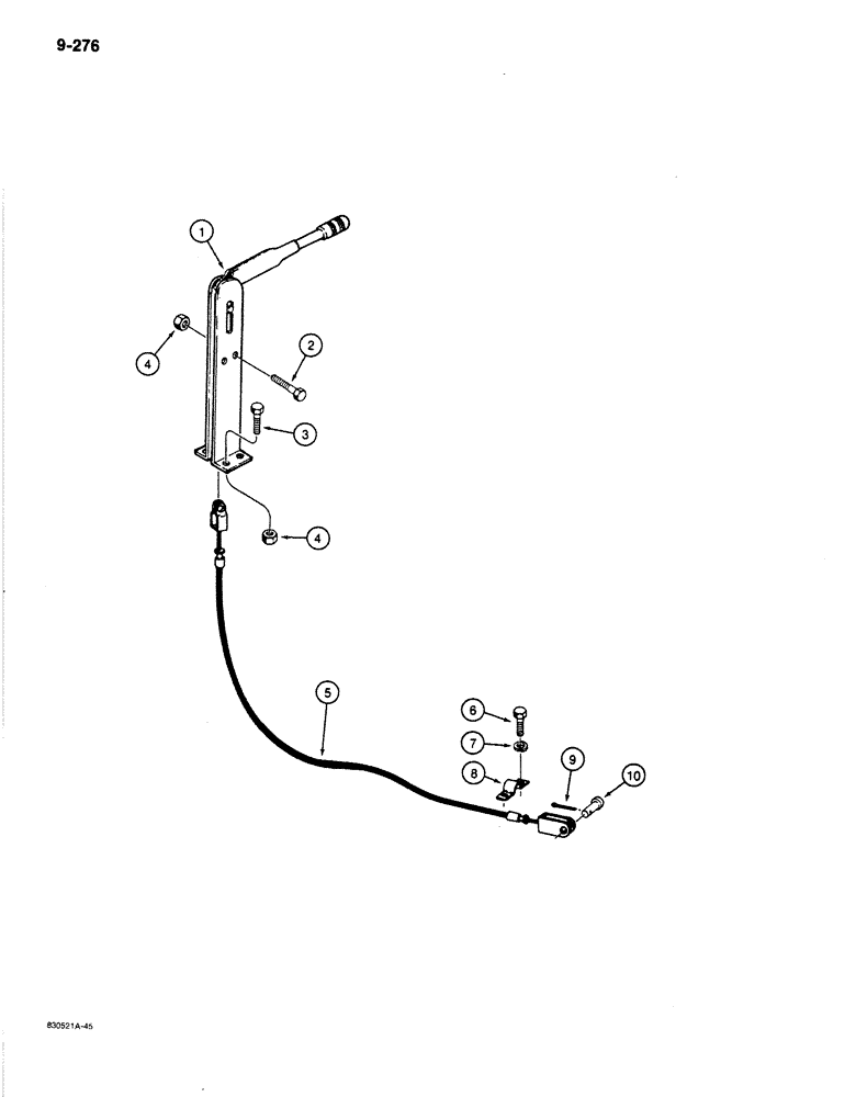 Схема запчастей Case 1080B - (9-276) - SWING BRAKE LEVER AND CABLE (09) - CHASSIS