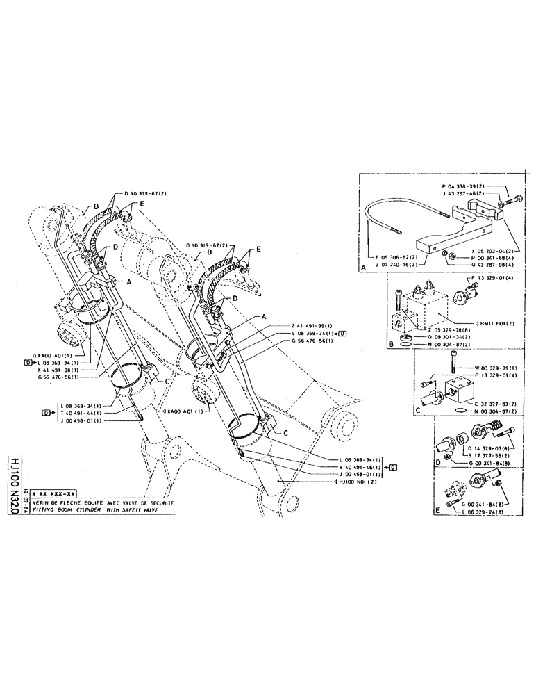Схема запчастей Case 160CK - (170) - FITTING BOOM CYLINDER WITH SAFETY VALVE (07) - HYDRAULIC SYSTEM