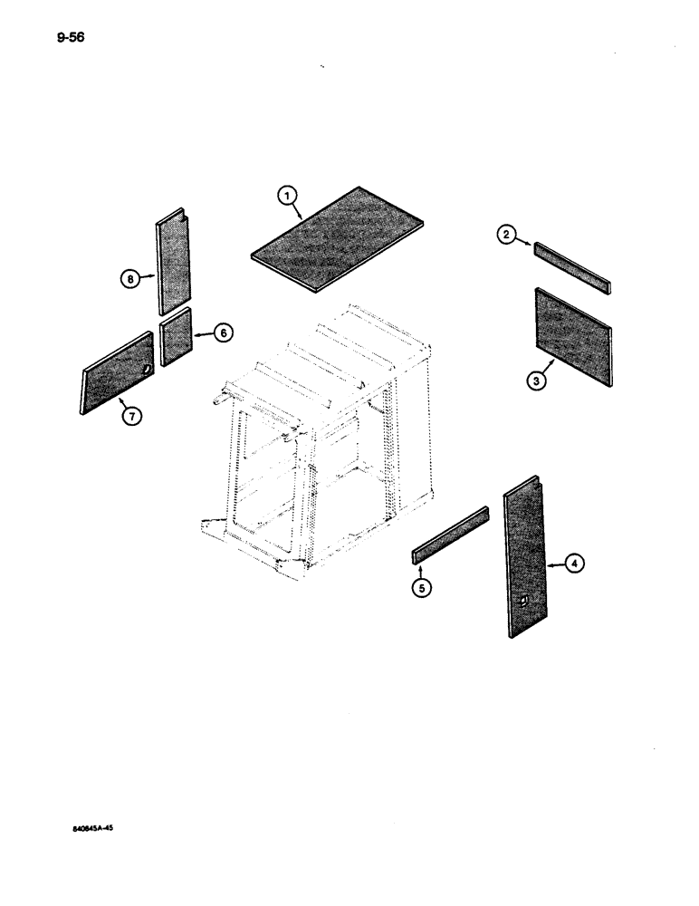 Схема запчастей Case 1187C - (9-56) - LOGGER CAB INSULATION (09) - CHASSIS