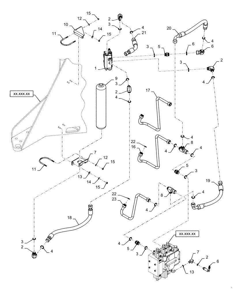 Схема запчастей Case 721F - (35.701.06) - HYDRAULICS - RIDE CONTROL VALVE INSTALLATION (35) - HYDRAULIC SYSTEMS