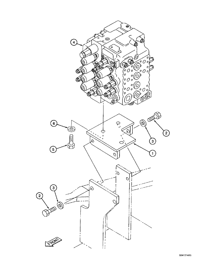 Схема запчастей Case 9010B - (8-104) - CONTROL VALVE MOUNTING (08) - HYDRAULICS