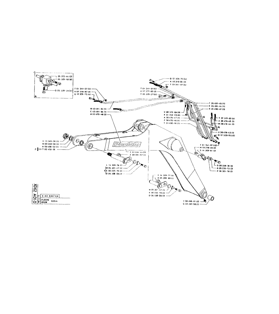 Схема запчастей Case 220 - (265) - BOOM (09) - BOOMS