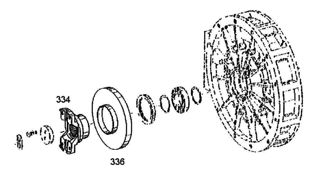 Схема запчастей Case 340 - (18A00000575[001]) - INPUT FLANGE (14) - MAIN GEARBOX & DRIVE