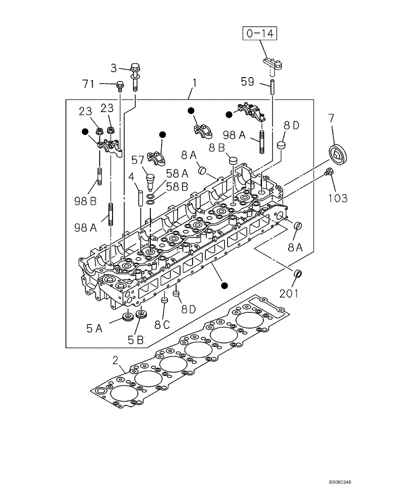 Схема запчастей Case CX330 - (02-011-01[01]) - CYLINDER HEAD (02) - ENGINE