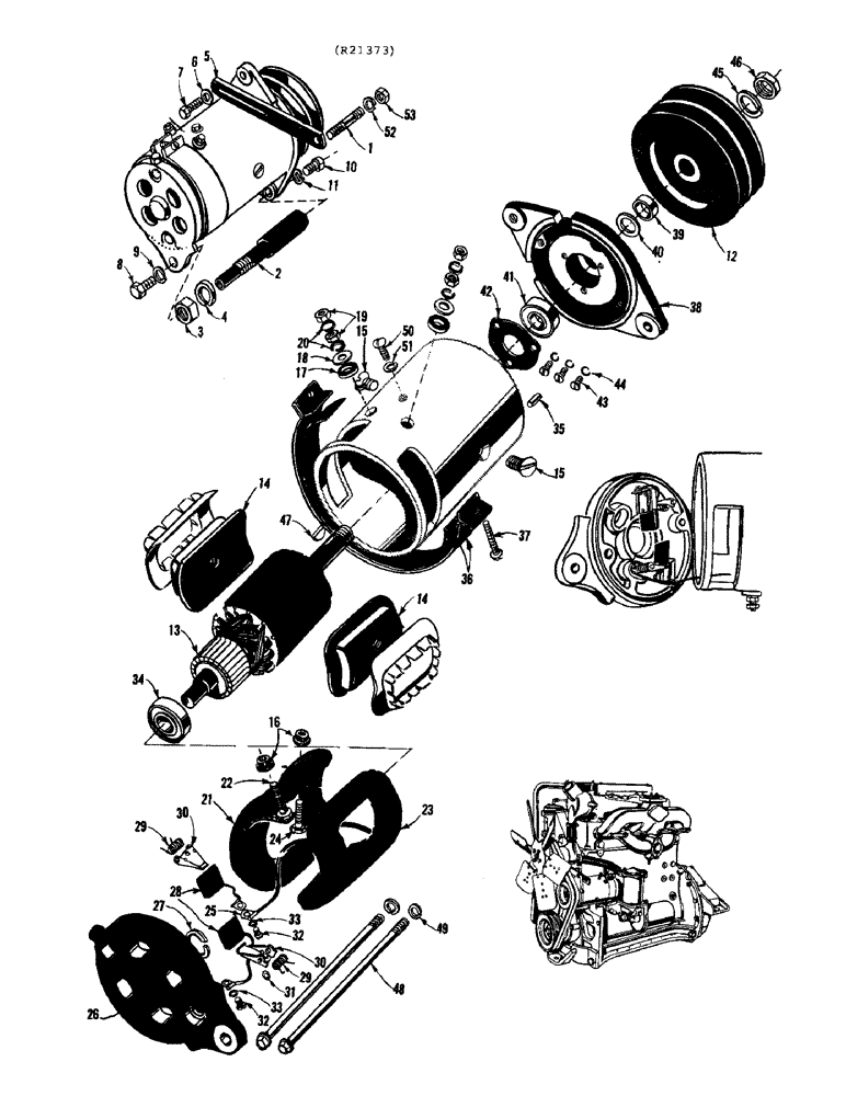 Схема запчастей Case 750 - (042) - (R21373) GENERATOR ASSY. (07) - HYDRAULIC SYSTEM