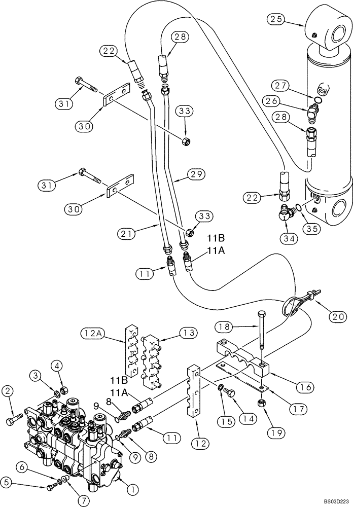 Схема запчастей Case 590SM - (08-11) - HYDRAULICS - CYLINDER, BACKHOE DIPPER (08) - HYDRAULICS