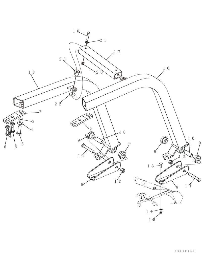 Схема запчастей Case 750K - (09-22) - CANOPY, ROPS - GUARD, BRUSH (09) - CHASSIS/ATTACHMENTS