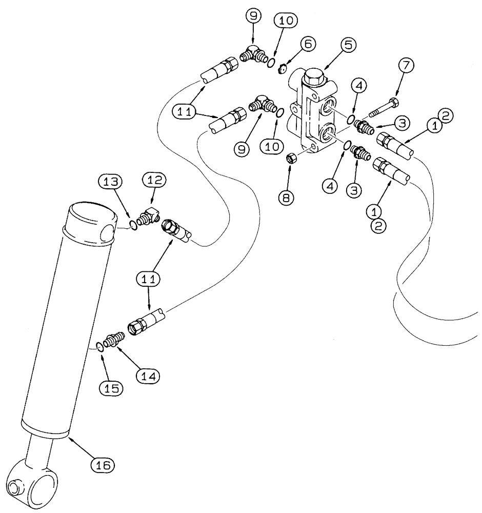 Схема запчастей Case 460 - (8-076) - BOOM LIFT HYDRAULIC CIRCUIT, DIRECT DRIVE TRENCHER (08) - HYDRAULICS