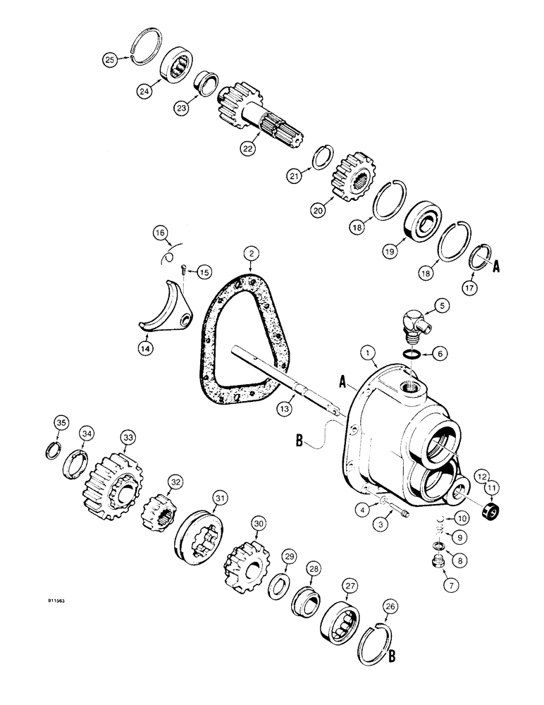 Схема запчастей Case 475 - (150) - TRANSMISSION RANGE SHIFT (21) - TRANSMISSION
