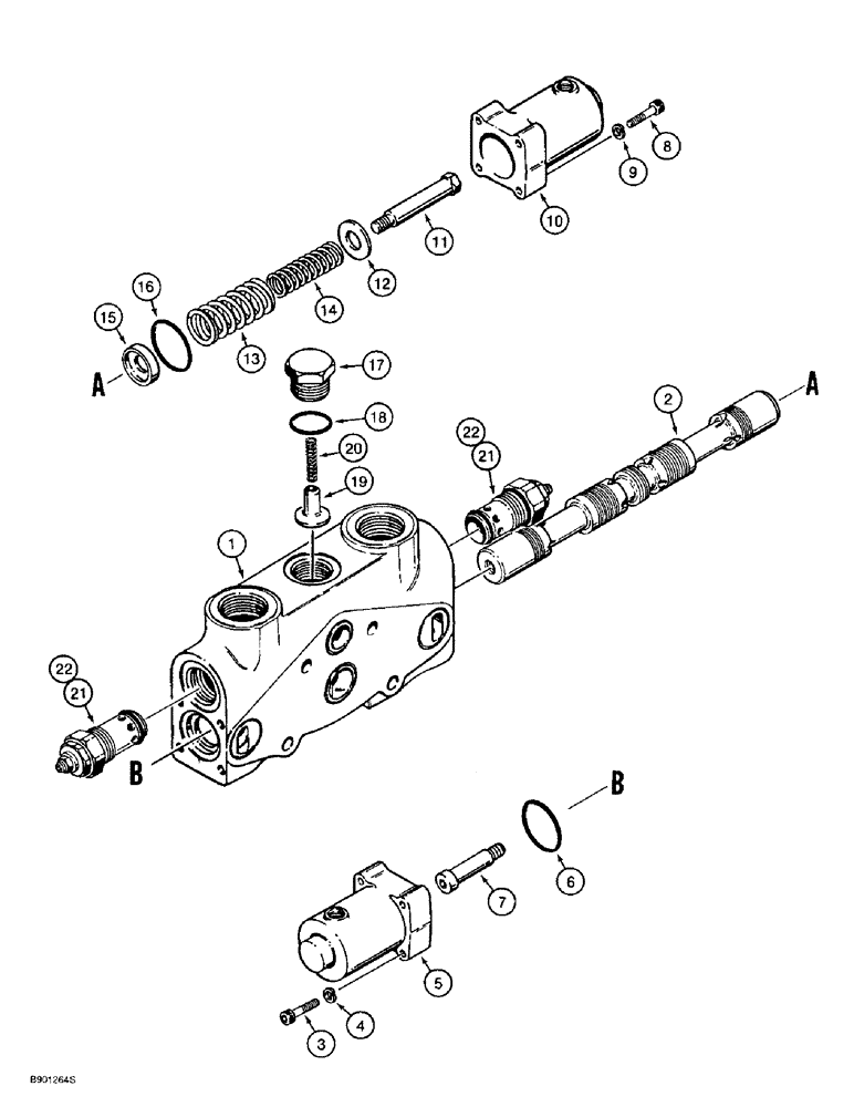 Схема запчастей Case 621B - (8-44) - LOADER AUXILIARY SECTION, 1978280C1 (08) - HYDRAULICS