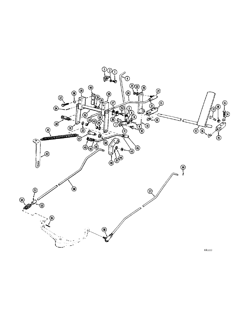 Схема запчастей Case W10B - (042) - THROTTLE CONTROL LINKAGE, GAS ENGINE (02) - ENGINE