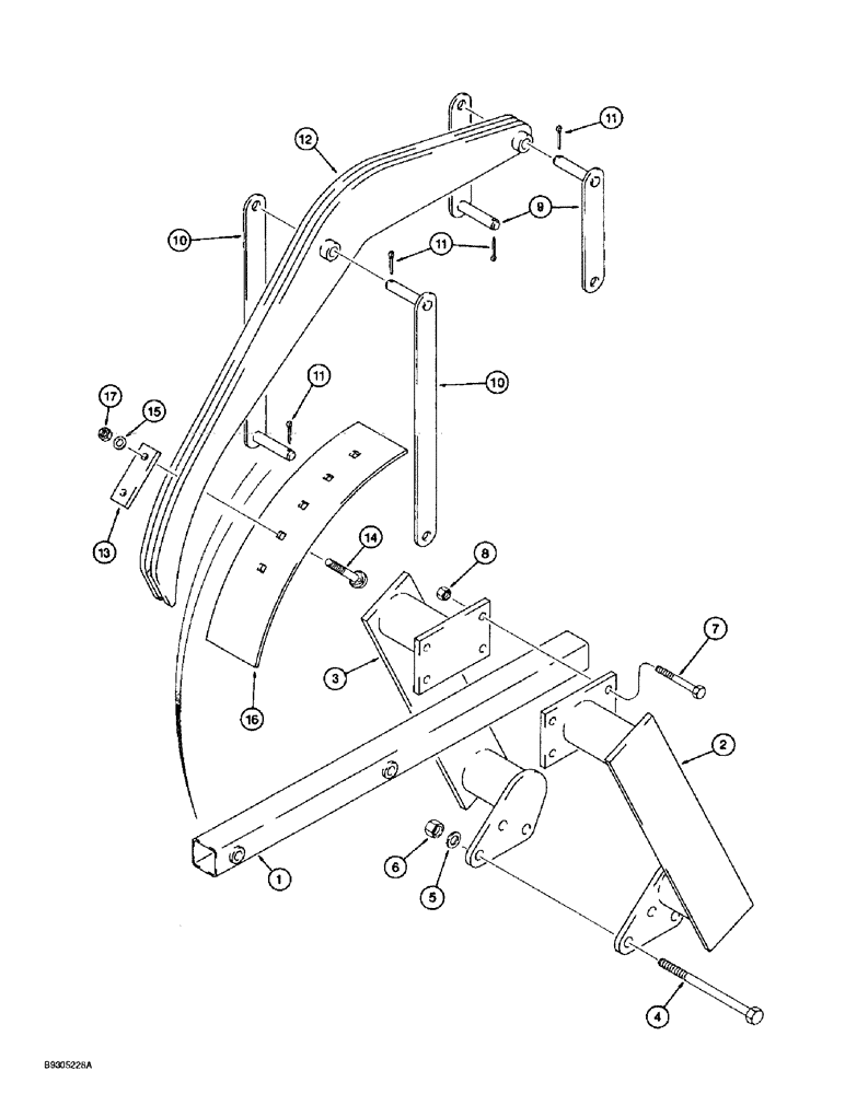 Схема запчастей Case 560 - (9-096) - CRUMBER, DIGGING CHAIN GUARD, AND MOUNTING (09) - CHASSIS/ATTACHMENTS