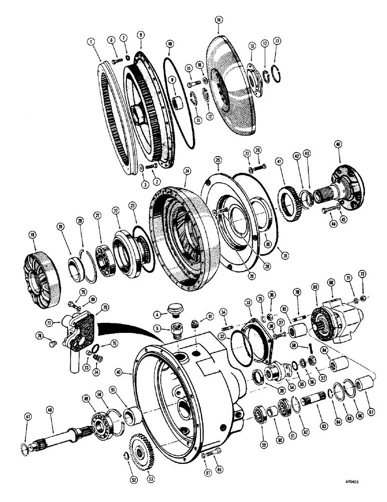 Схема запчастей Case W10B - (158) - TORQUE CONVERTER (06) - POWER TRAIN