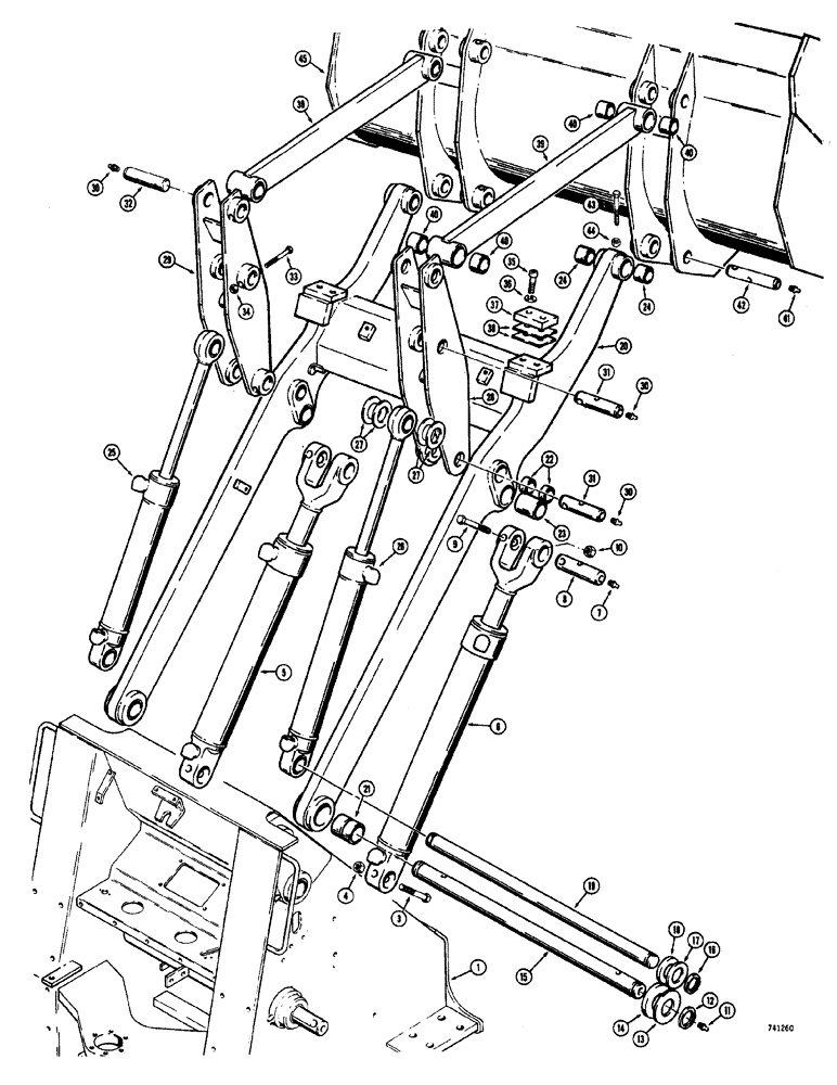Схема запчастей Case W20 - (268) - LOADER LIFT FRAME AND RELATED PARTS (09) - CHASSIS