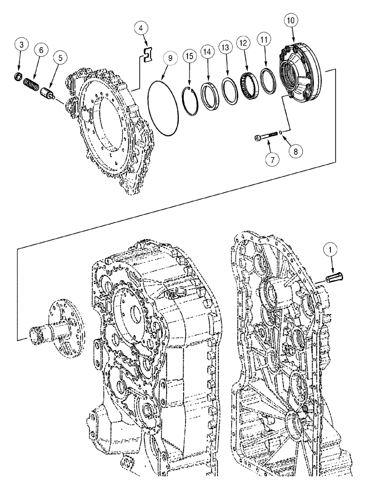Схема запчастей Case 621D - (06-19) - TRANSMISSION - VALVE, REGULATOR AND OIL PUMP (06) - POWER TRAIN