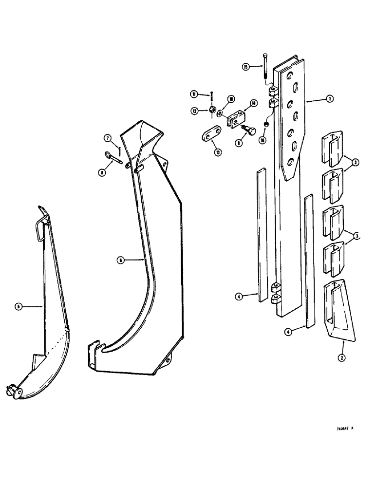 Схема запчастей Case 475 - (181C) - CHUTE AND BLADE, MULTI-DEPTH STYLE BLADES, TRACTOR SN 3049850 AND AFTER (89) - TOOLS