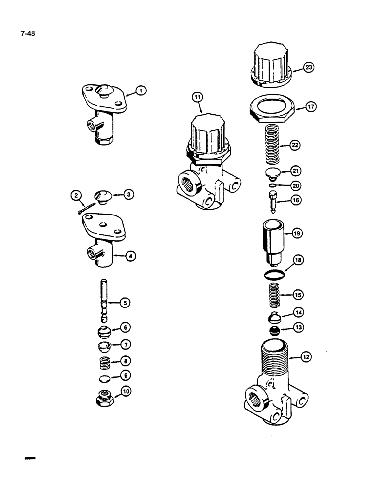Схема запчастей Case W14B - (7-48) - HORN VALVE AND PRESSURE PROTECTION VALVE, L12647 HORN VALVE, (07) - BRAKES