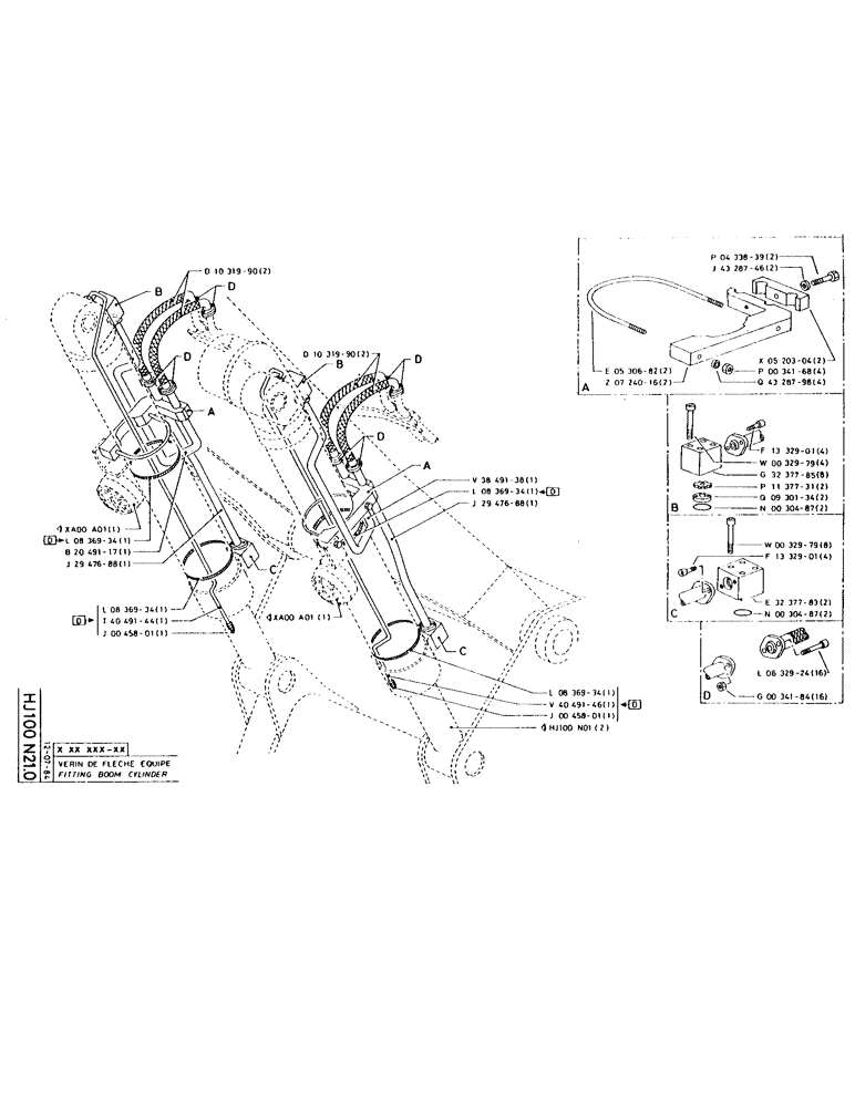 Схема запчастей Case 160CK - (169) - FITTING BOOM CYLINDER (07) - HYDRAULIC SYSTEM