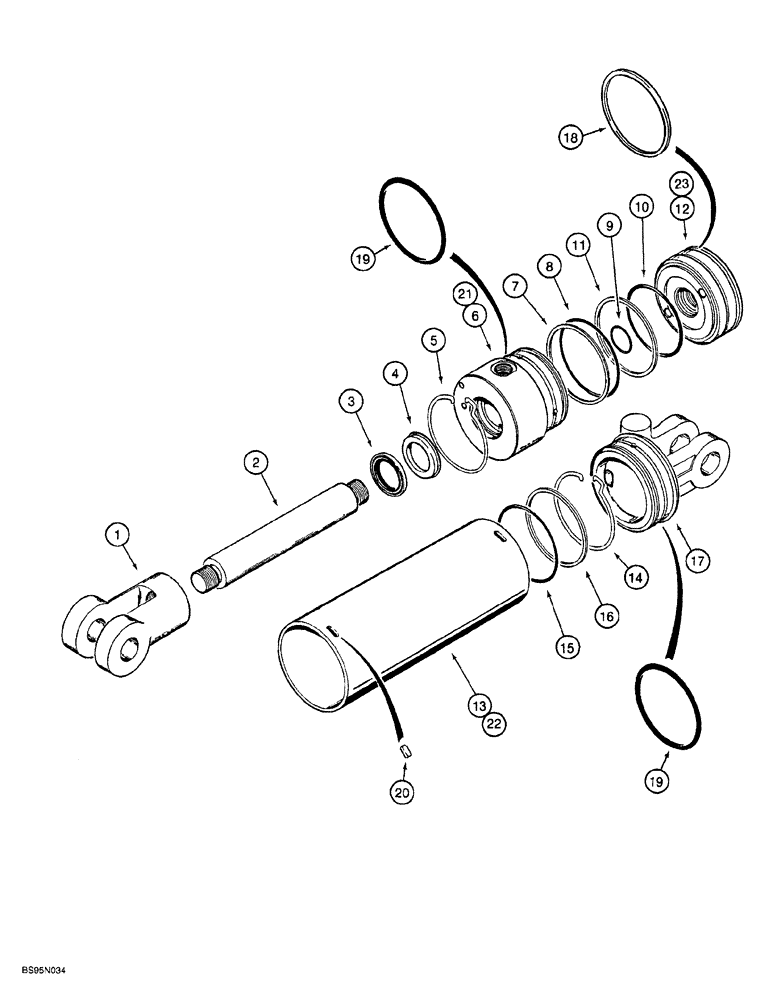 Схема запчастей Case 760 - (08-067A) - BACKHOE STABILIZER CYLINDERS, H673831 AND 101646A1 (35) - HYDRAULIC SYSTEMS