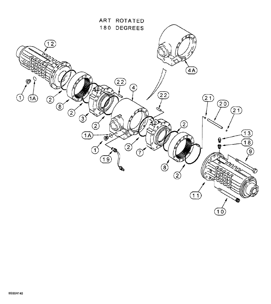 Схема запчастей Case 580SL - (6-160) - REAR DRIVE AXLE, AXLE HOUSING (06) - POWER TRAIN