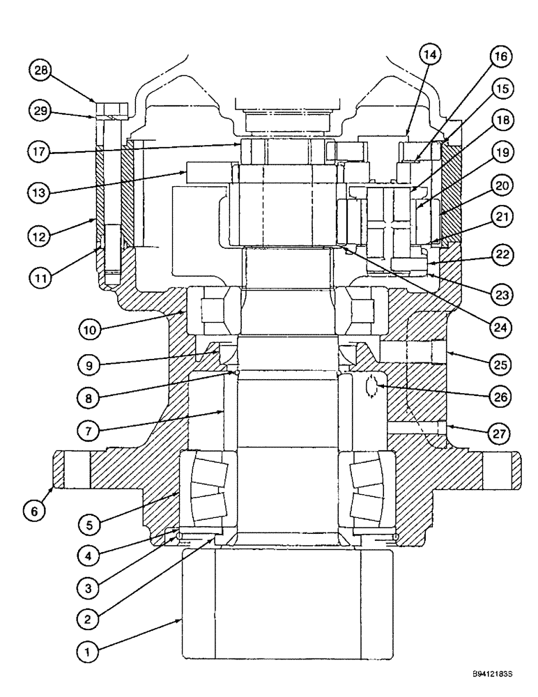 Схема запчастей Case 9010B - (8-152) - SWING REDUCTION GEAR ASSEMBLY 160897A1 (HOUSING STAMPED RG04S-170-102) (08) - HYDRAULICS