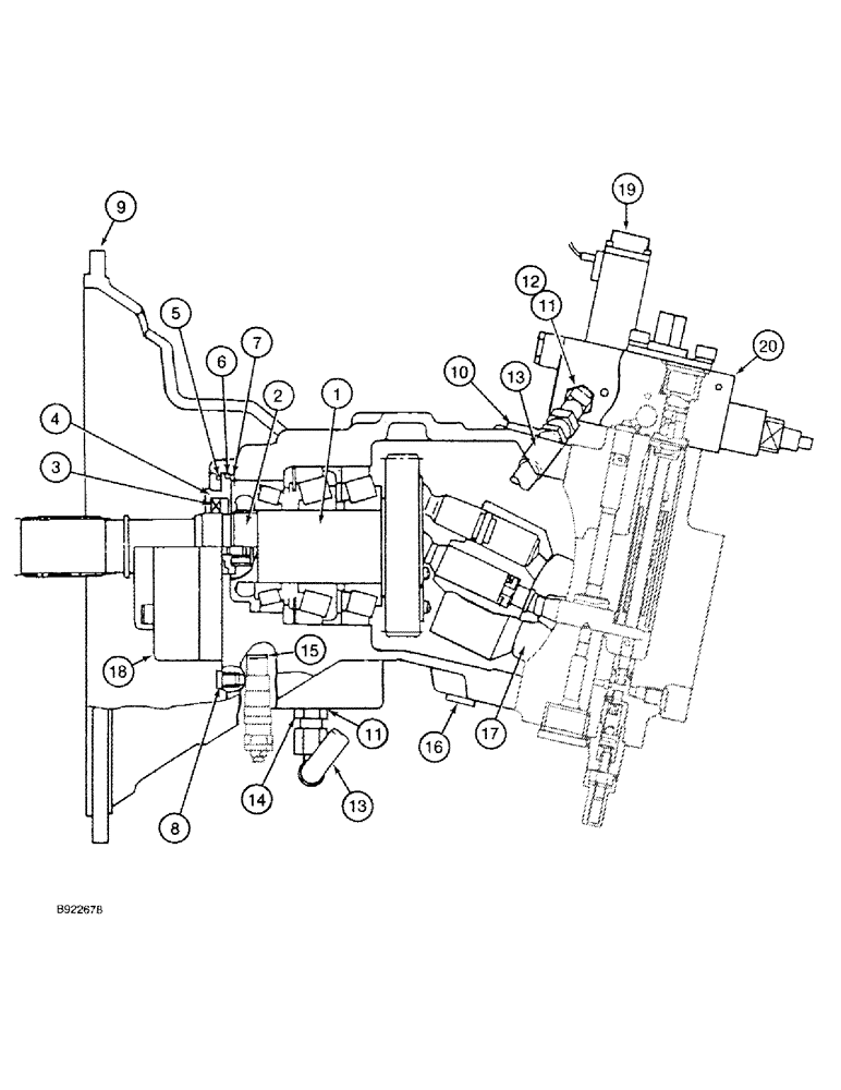 Схема запчастей Case 9030 - (8-14) - 153584A1 EQUIPMENT PUMP, PUMP DRIVE (08) - HYDRAULICS