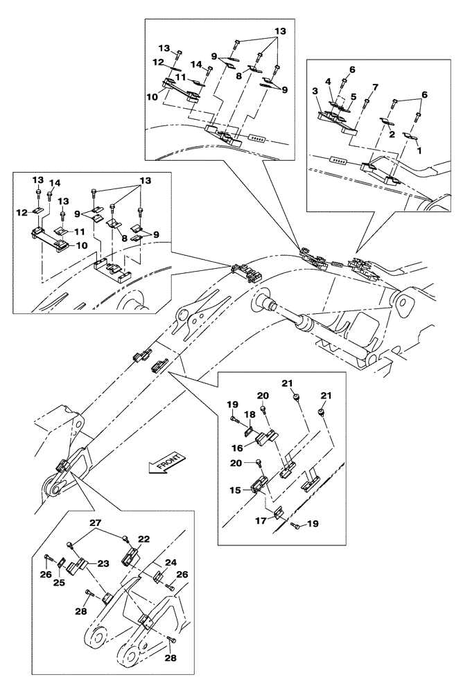 Схема запчастей Case CX300C - (09-104-00[01]) - MONOBLOCK BOOM - BRACKET- OPTIONAL - 02 (09) - CHASSIS/ATTACHMENTS